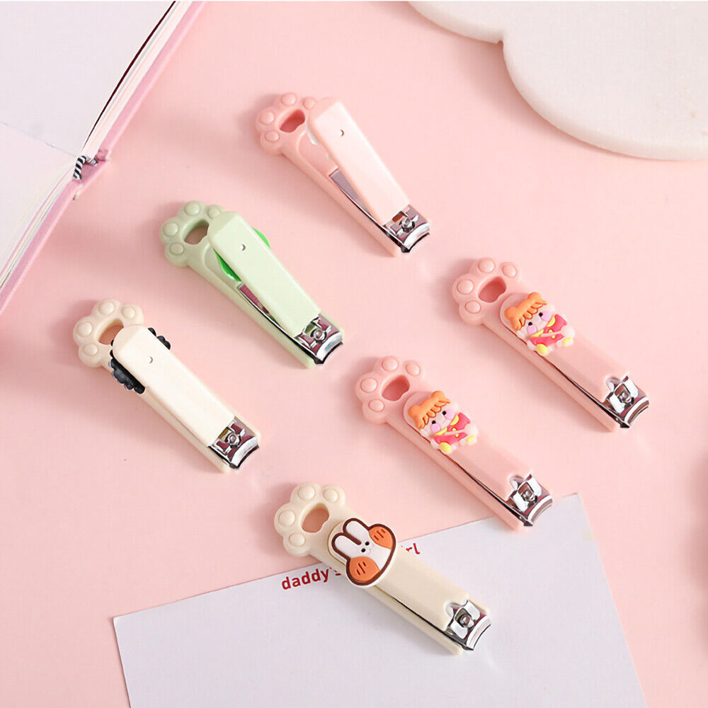 2x Cute Cartoon ABS Stainless Steel Nail clippers Nail Cutter Tool(Random Style)