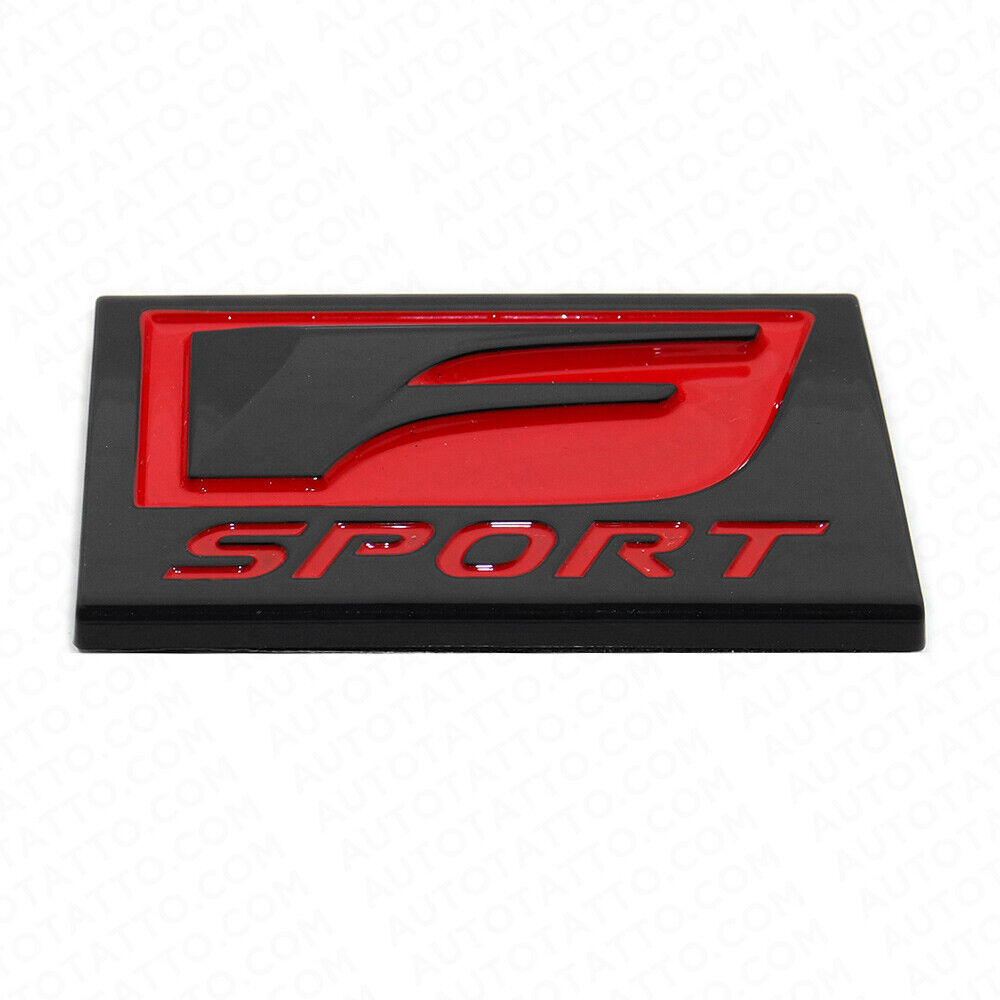 2x F-Sport Logo ABS Badge Side Fender Marker Adhesive Nameplate Emblem Black Red
