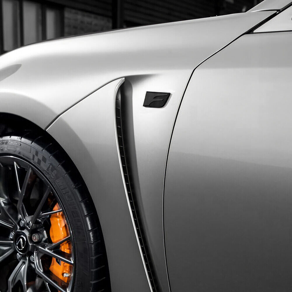 2x Lexus Black IS GS RC F Fender Letter Logo Badge 3D Decal Emblem Car F-Sport