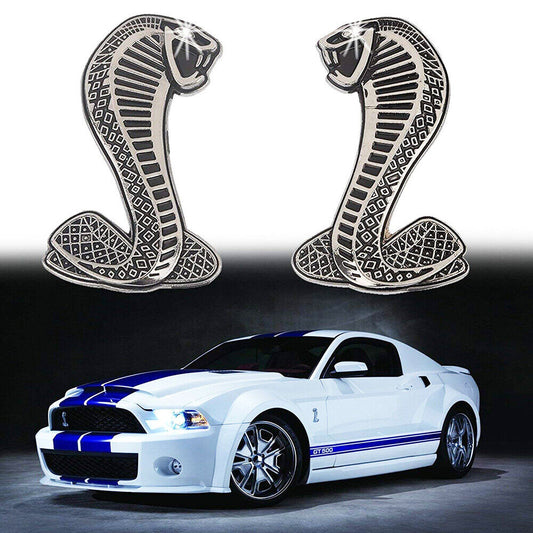 1set Universal 3D Fashion Metal Cobra w/Cystal Eyes Car Decal Sticker Decoration