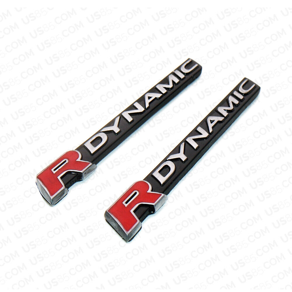 2x/Set Fashion Metal R Dynamic Car Decal Badge Emblem Sticker Auto Decoration