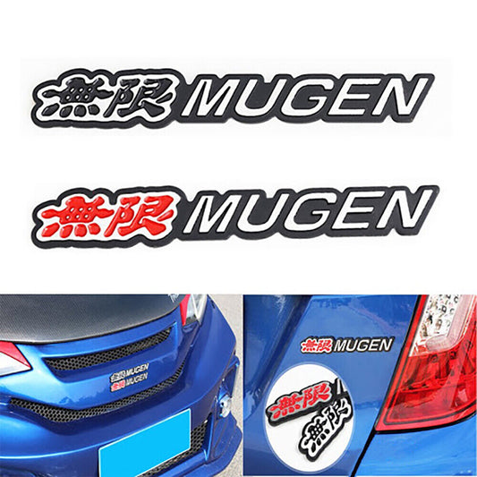 3D Fashion Aluminum Alloy Mugen with Chinese Car Decal Sticker Auto Decoration