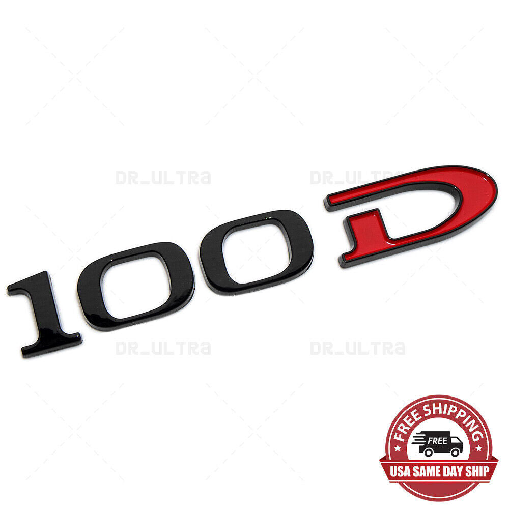 Tesla Rear Liftgate Lid Model 100D Nameplate Logo Badge Emblem Sport Black & Red