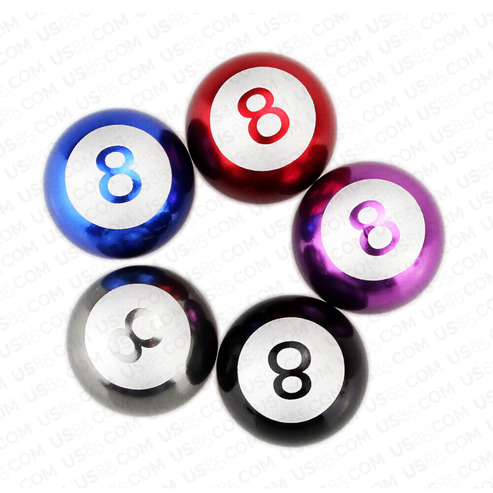 Universal No. 8 Eight Billiard Ball Car Round Caps Auto Valve Stems Decoration