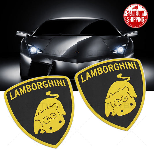 1x or 2x Fashion Aluminum Alloy Taurus "Bull" Car Decal Sticker for Lamborghini
