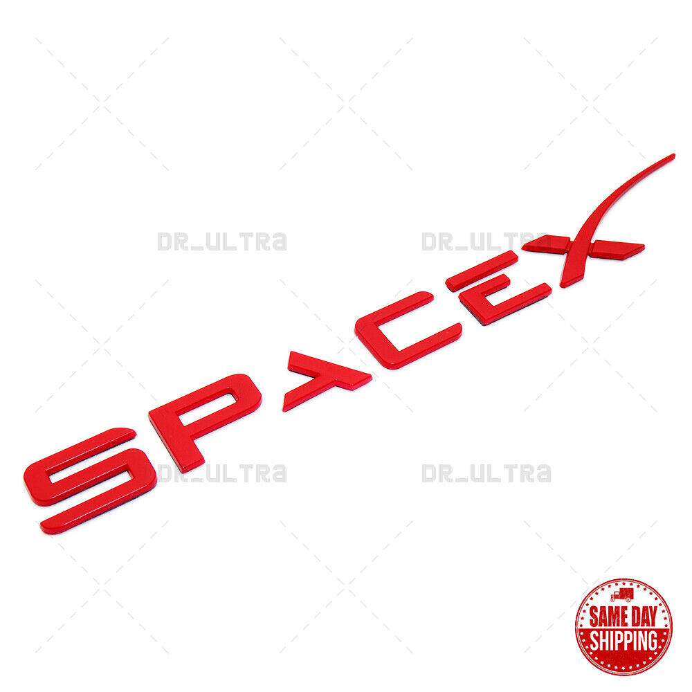 Tesla Rear SpaceX 3D Decal Letter Nameplate Logo Badge Emblem Sport Decorate Red