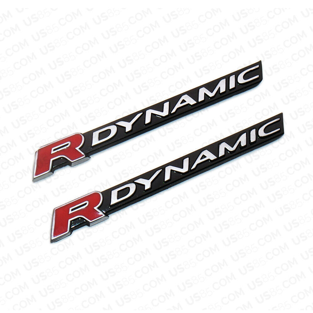 2x/Set Fashion Metal R Dynamic Car Decal Badge Emblem Sticker Auto Decoration