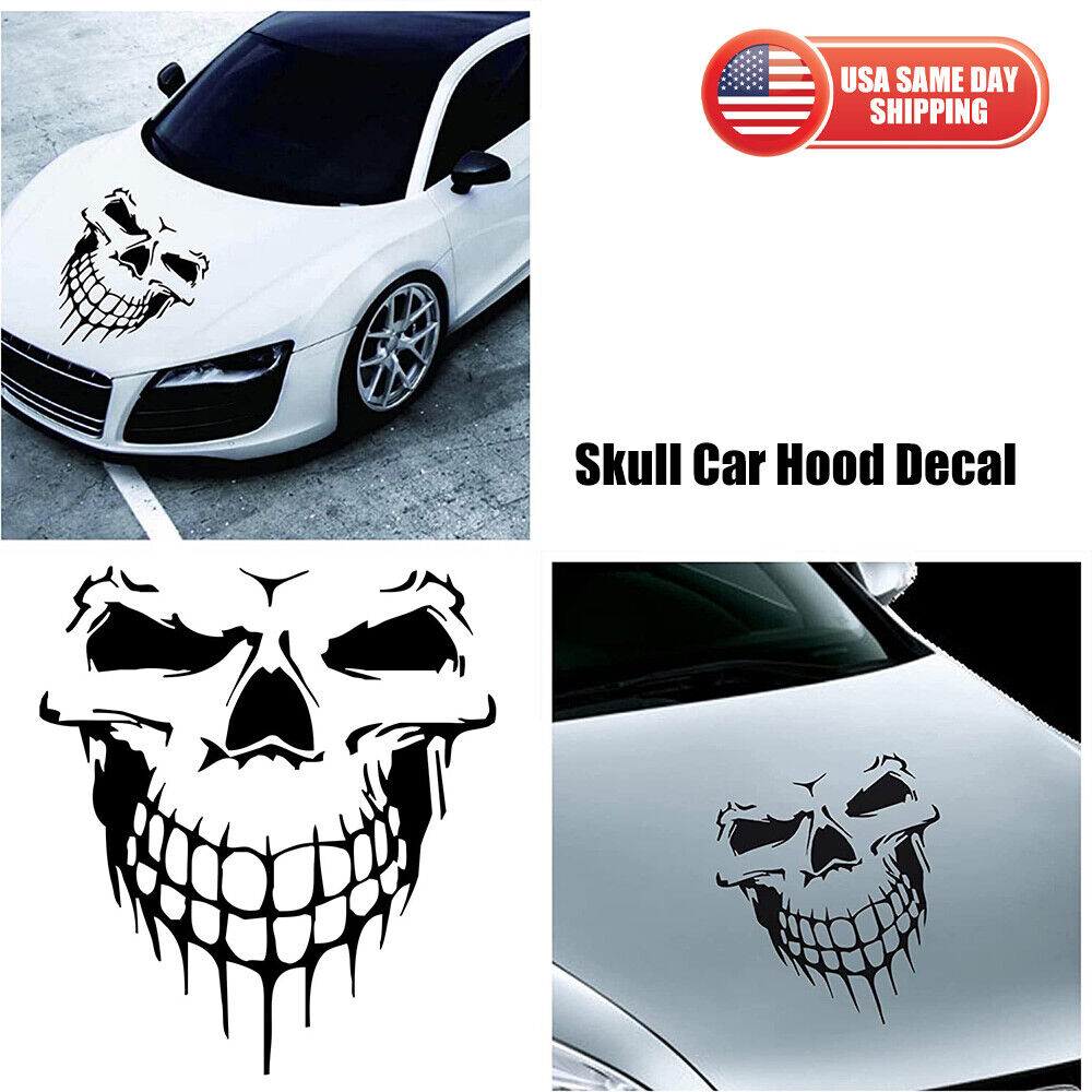 Skull Car Hood Decal Vinyl Large Graphic Sticker SUV Truck Decorate Sport Black