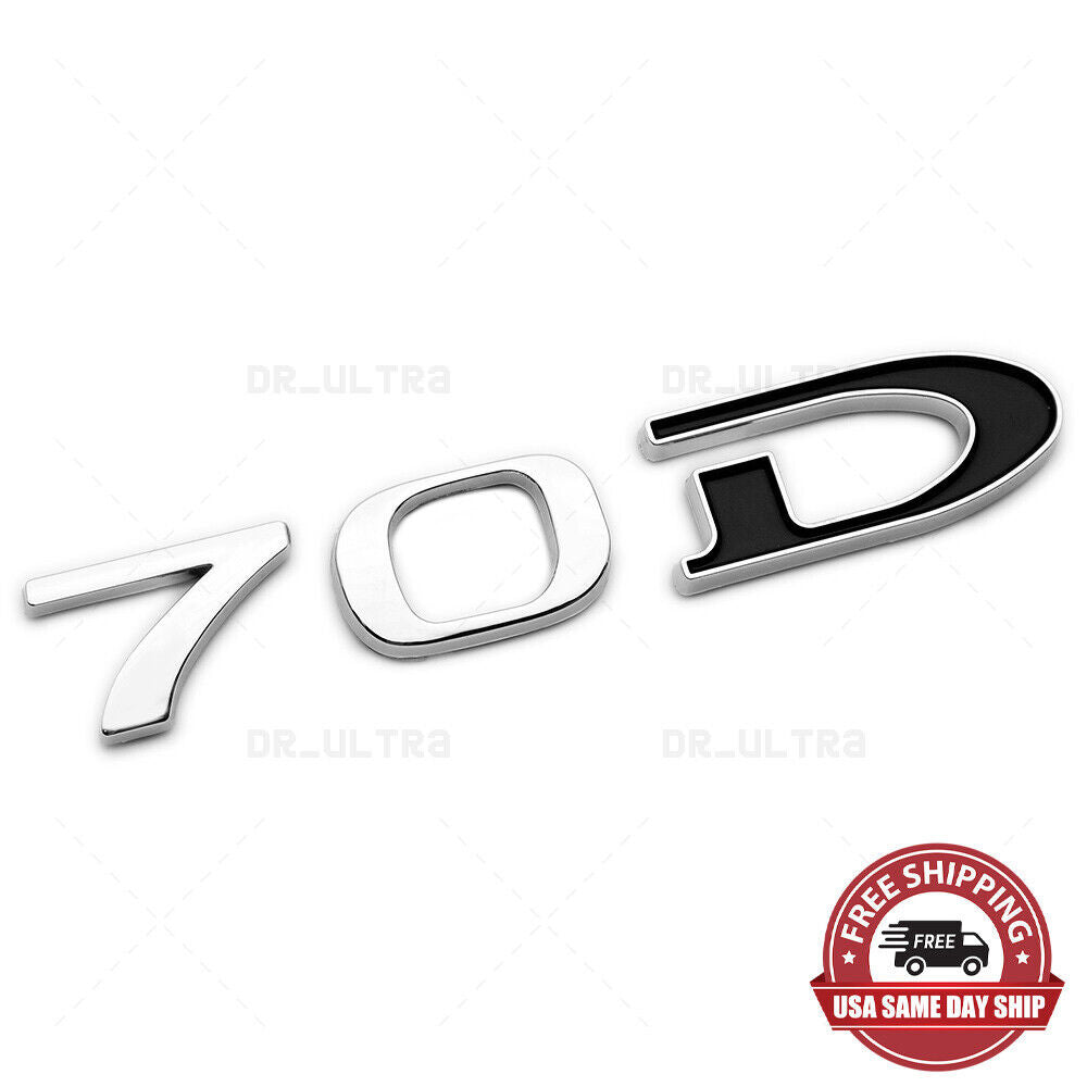 Tesla Rear Liftgate Lid Model 70D Nameplate Logo Badge Emblem Sport Chrome Black