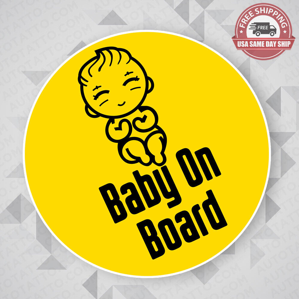 Cute Baby On Board Sticker Decal Kid In Car Van Truck Liftgate Window Decorate