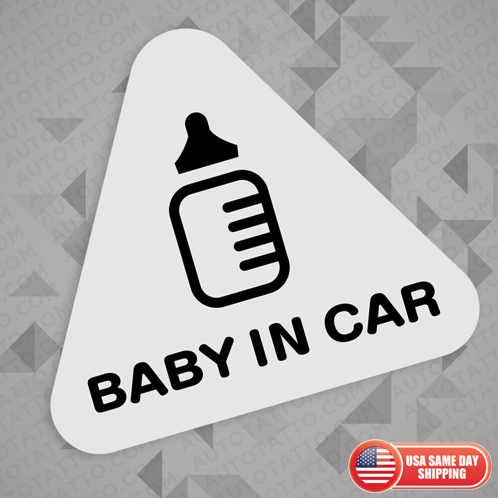 Cute Baby in Car Bottle 3D Sticker Decal Kid on Board Van Trunk Window Decorate