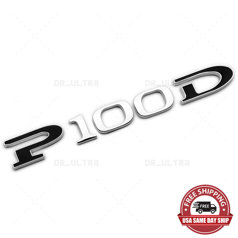 Tesla Rear Liftgate Model P100D Nameplate Logo Badge Emblem Sport Chrome Black