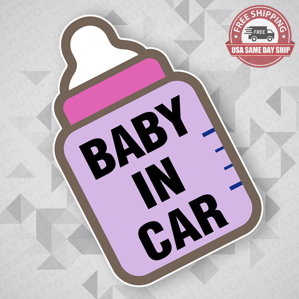 Kid On Board Sticker Decal Baby In Car Milk Bottle Van Truck Window Decorate