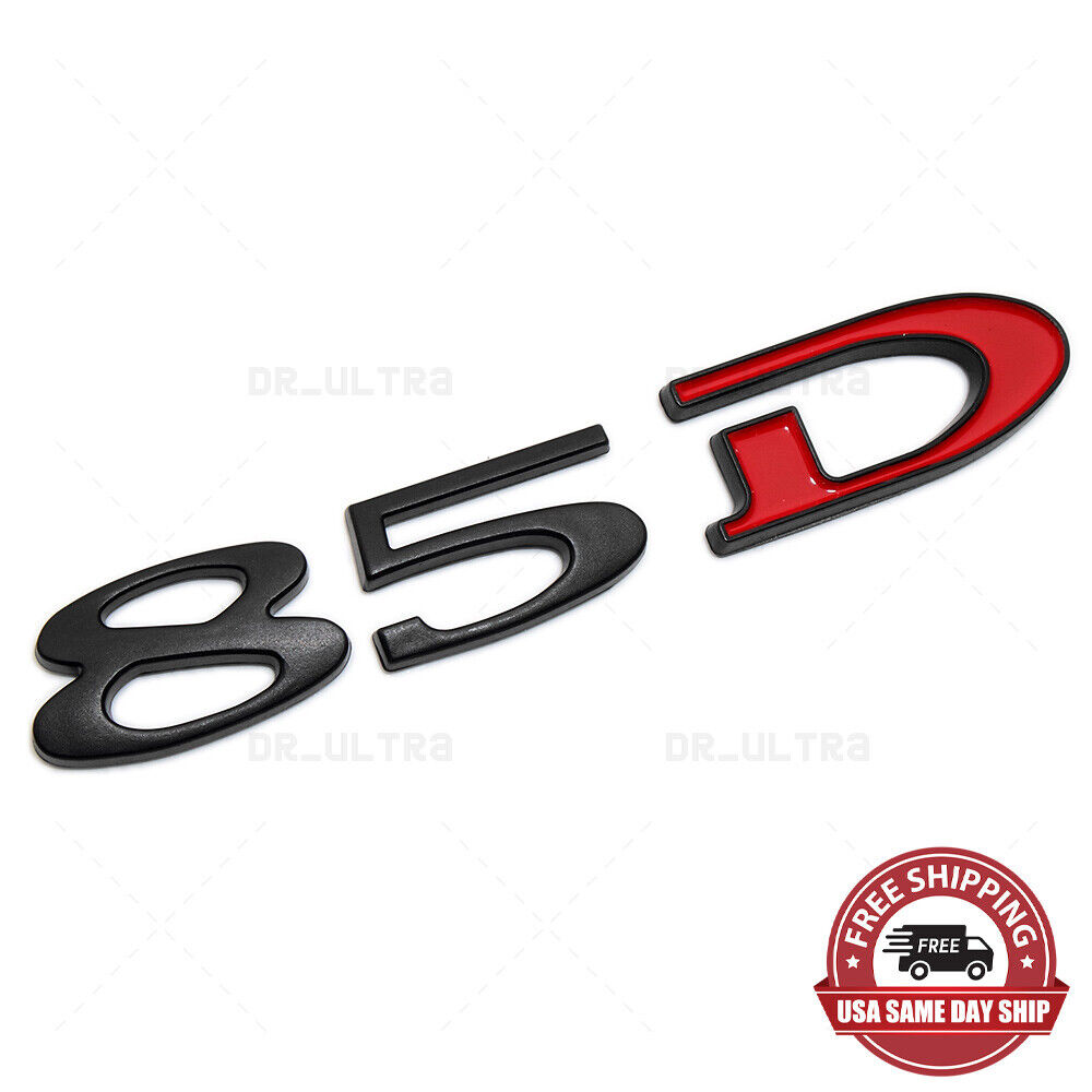 Tesla Rear Liftgate Lid Model 85D Nameplate Logo Badge Emblem Sport Black Red