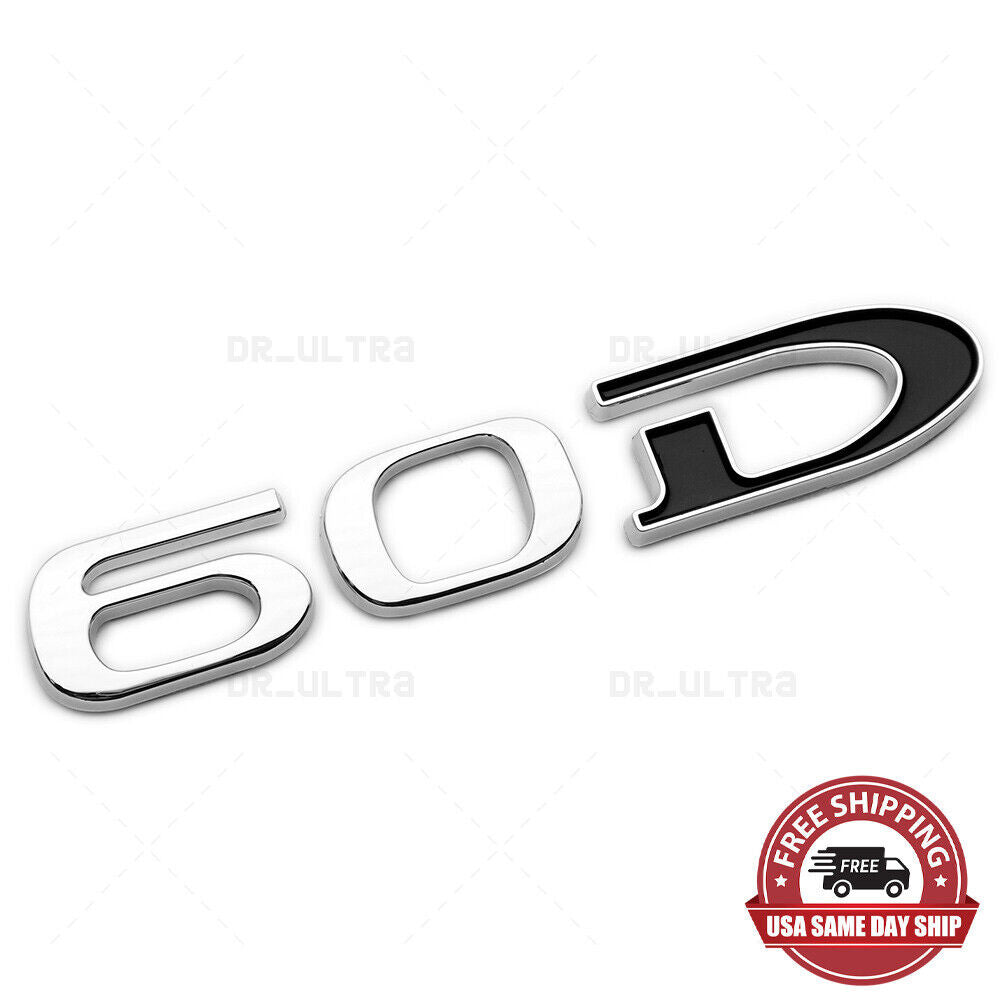 Tesla Rear Liftgate Lid Model 60D Nameplate Logo Badge Emblem Sport Chrome Black