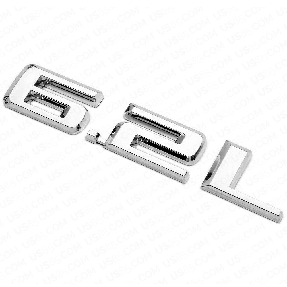 19-21 2x OEM Chrome Chevy Silverado 1500 6.2L Hood Letter Logo Emblem Badge Z71
