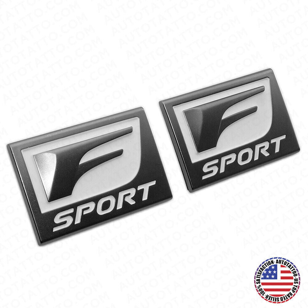 2x F-Sport Logo ABS Badge Side Fender Marker Adhesive Nameplate Emblem OEM Size