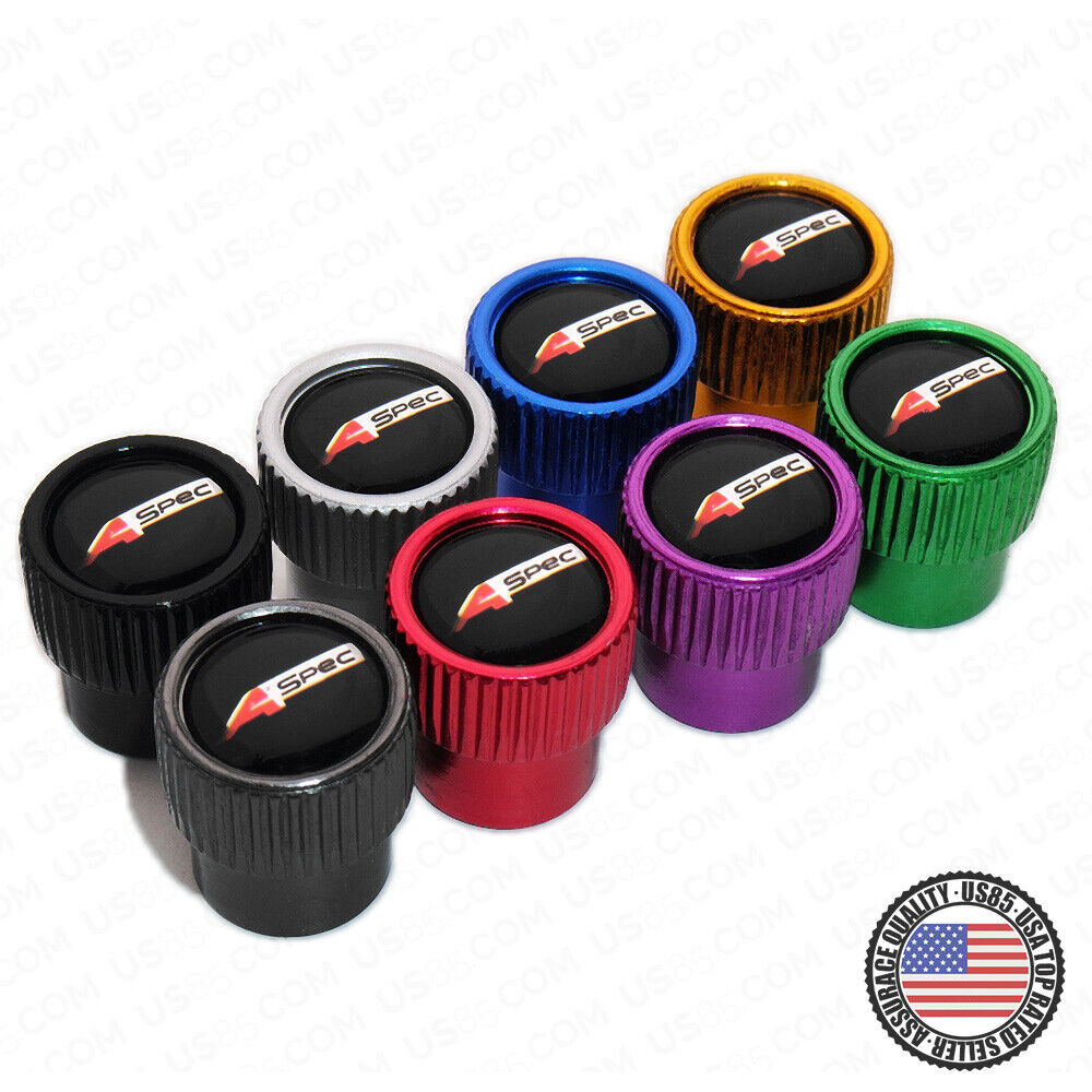 For Aspec Roundel Style Car Wheels Tire Air Valve Caps Stem Dust Cover Sport