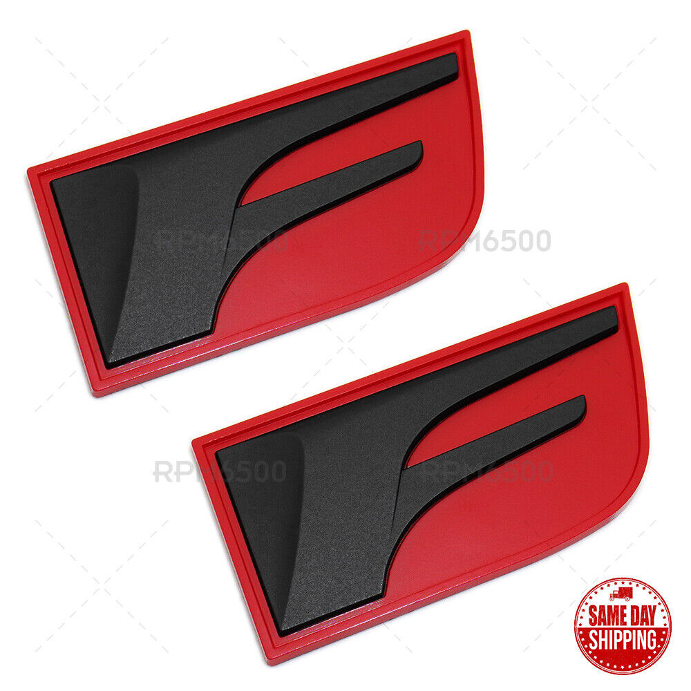 Lexus Black Red IS GS RC F Fender Letter Logo Badge 3D Decal Emblem Car F-Sport