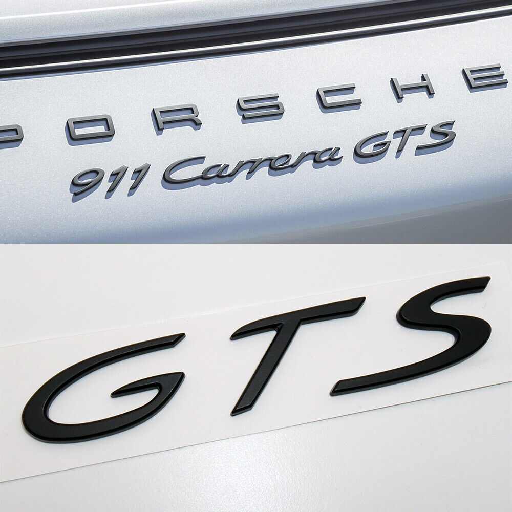 Black ABS GTS GT/S Letter Emblem Rear Trunk Boot Decal Badge For Porsche